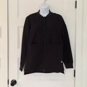 FIGS Technical Collection Zip Up Scrub Jacket Black Size Small